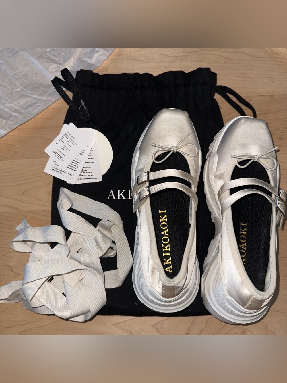AKIKOAOKI Giselle ivory ballet sneakers